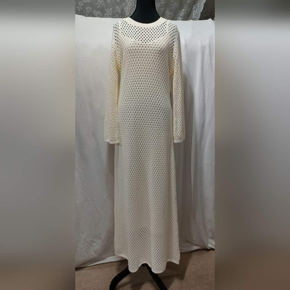 NWT Hyacinth House Cream Knit Amanyara Maxi Dress Size Large